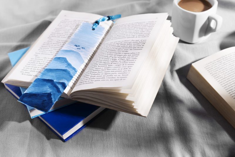 book-bookmark-arrangement-high-angle